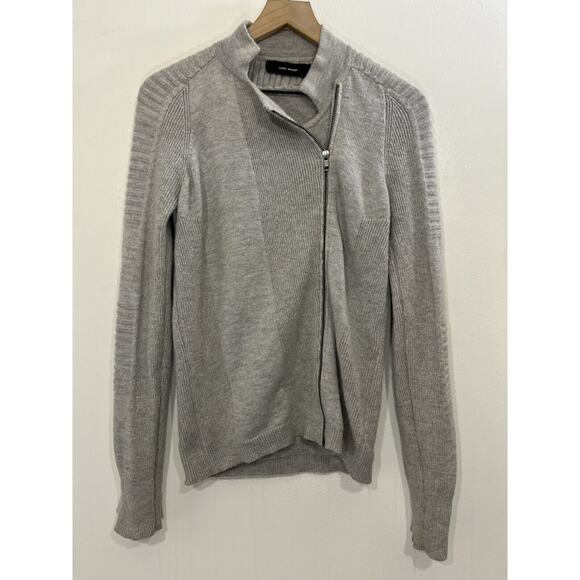 Isabel Marant Mohair Blend Ribbed Sweater S Quiet Luxe Moto Grunge Asymmetrical